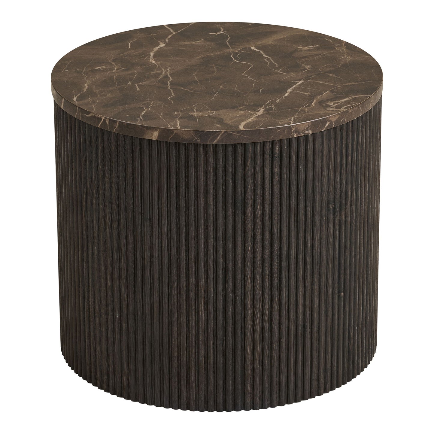 HOUSE NORDIC - Rota bijzettafel – Marmerlook – Donkerbruin