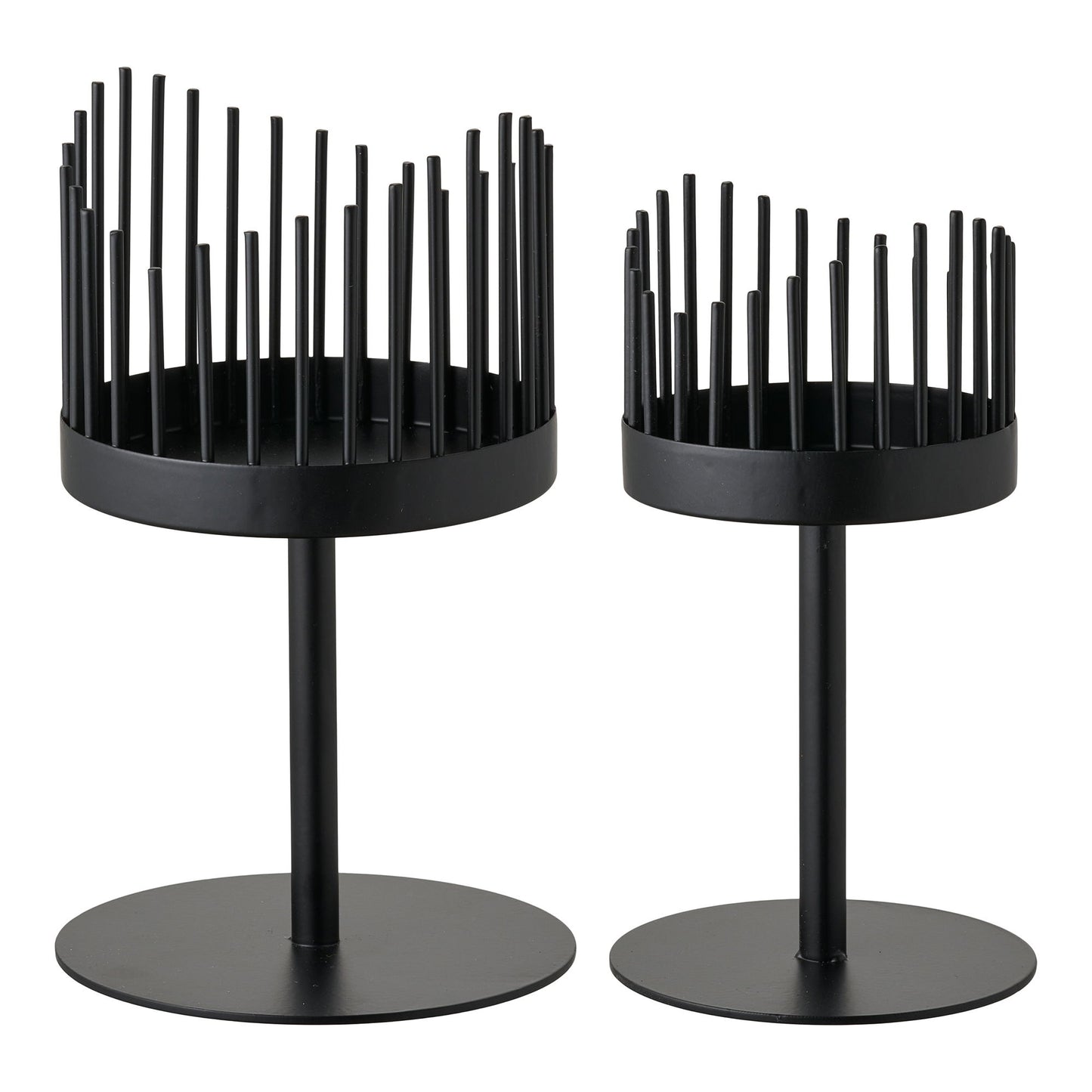 HOUSE NORDIC - Kaarsenhouder set van 2 - zwart - metaal