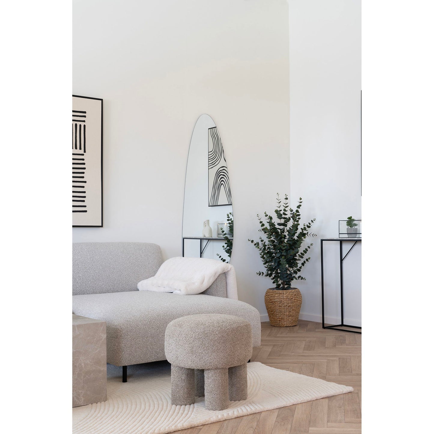 HOUSE NORDIC - Canberra poef - lichtgrijs