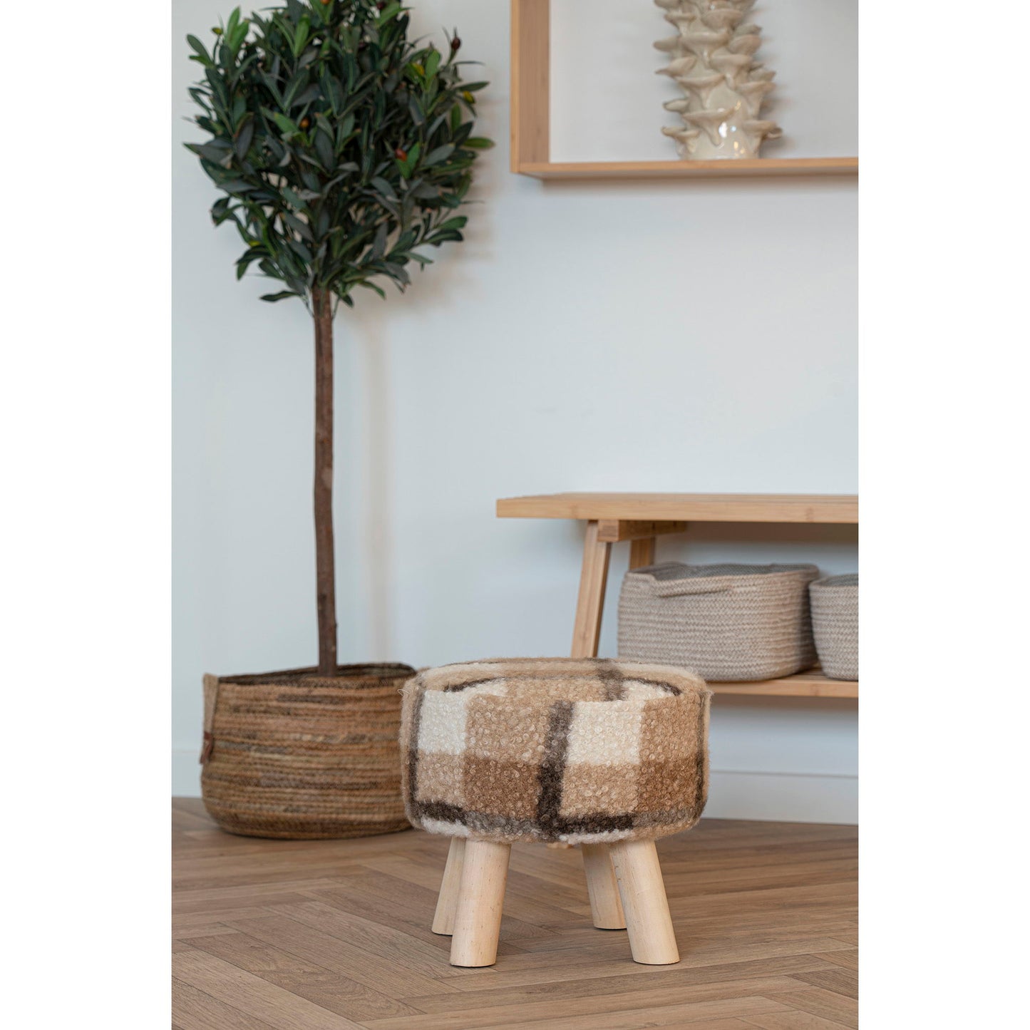 HOUSE NORDIC - Aberdeen krukje - bruin mix