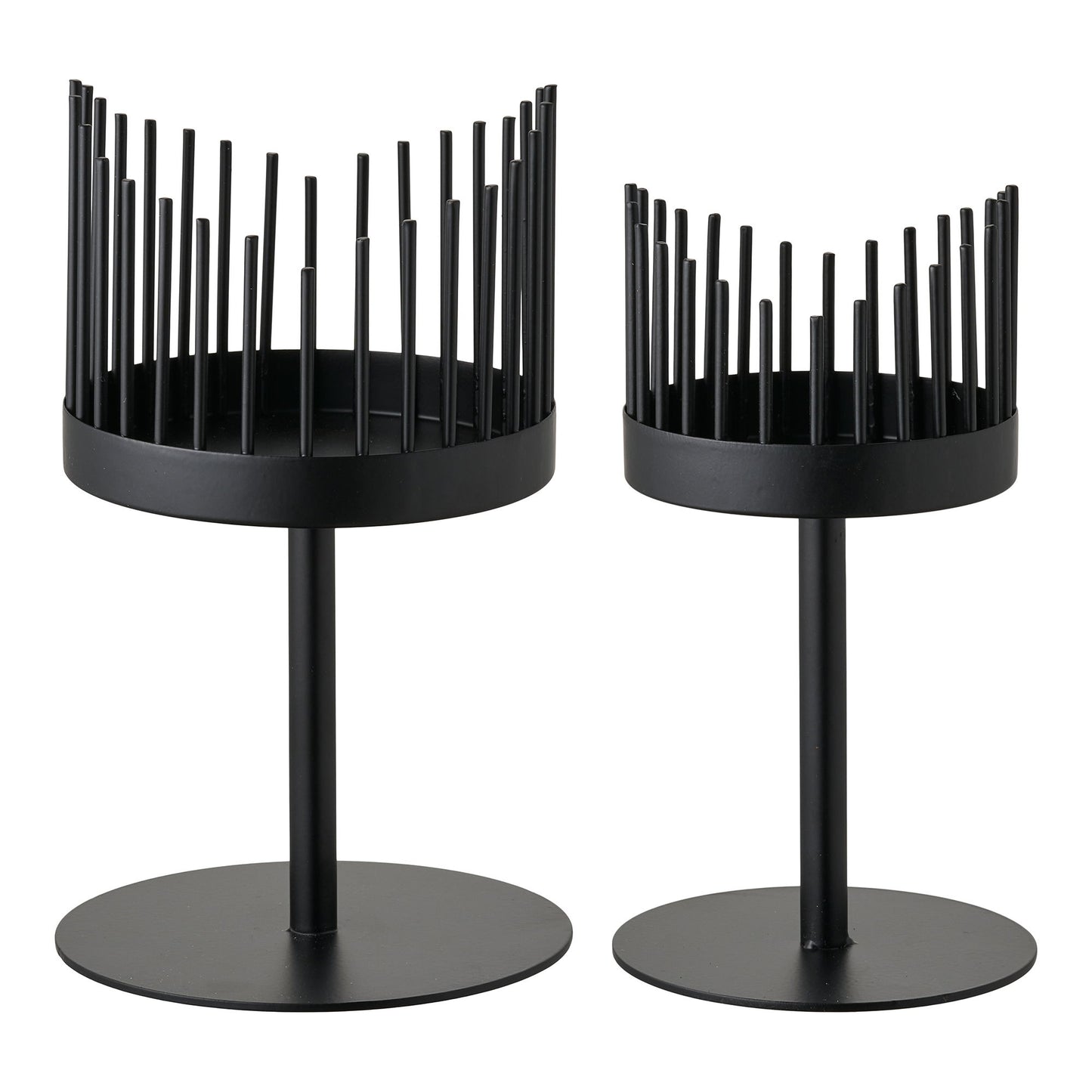 HOUSE NORDIC - Kaarsenhouder set van 2 - zwart - metaal