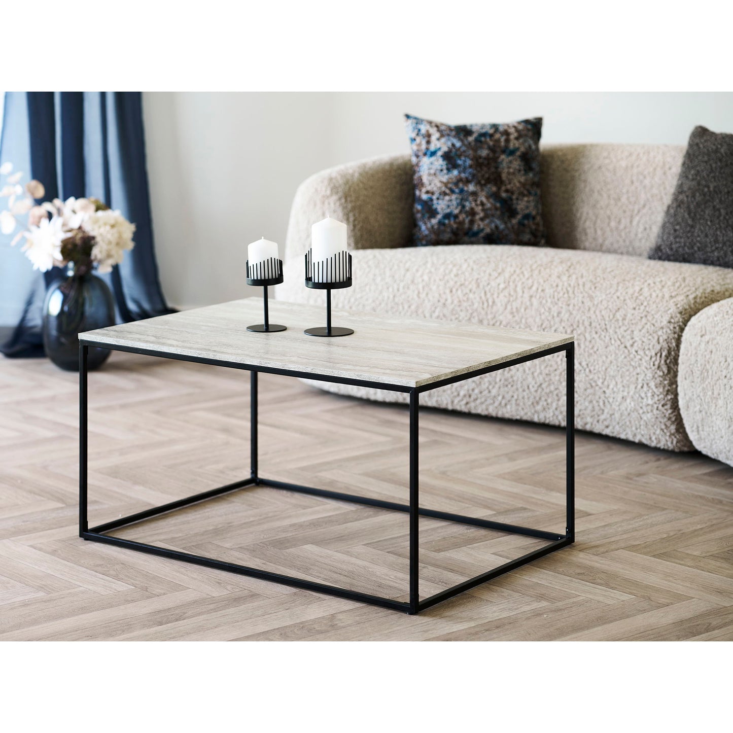 HOUSE NORDIC - Kaarsenhouder set van 2 - zwart - metaal