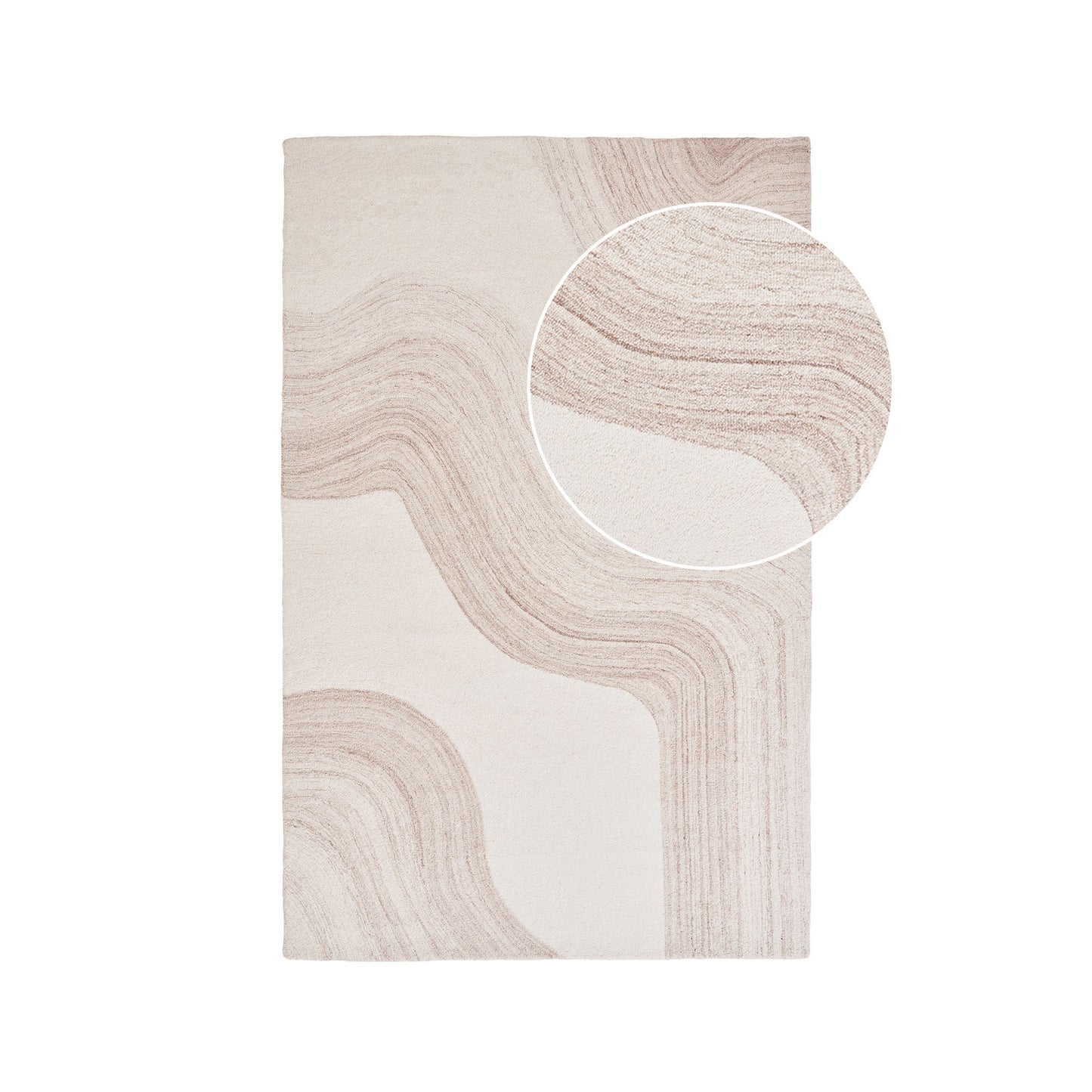 HOUSE NORDIC -Surat Vloerkleed – 100% Wol - Lichtbruin/Ivoor