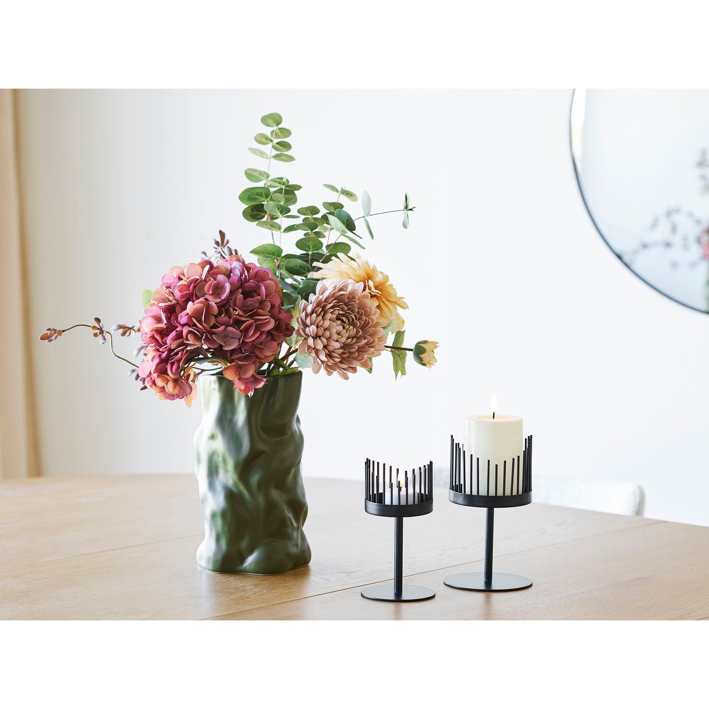 HOUSE NORDIC - Kaarsenhouder set van 2 - zwart - metaal