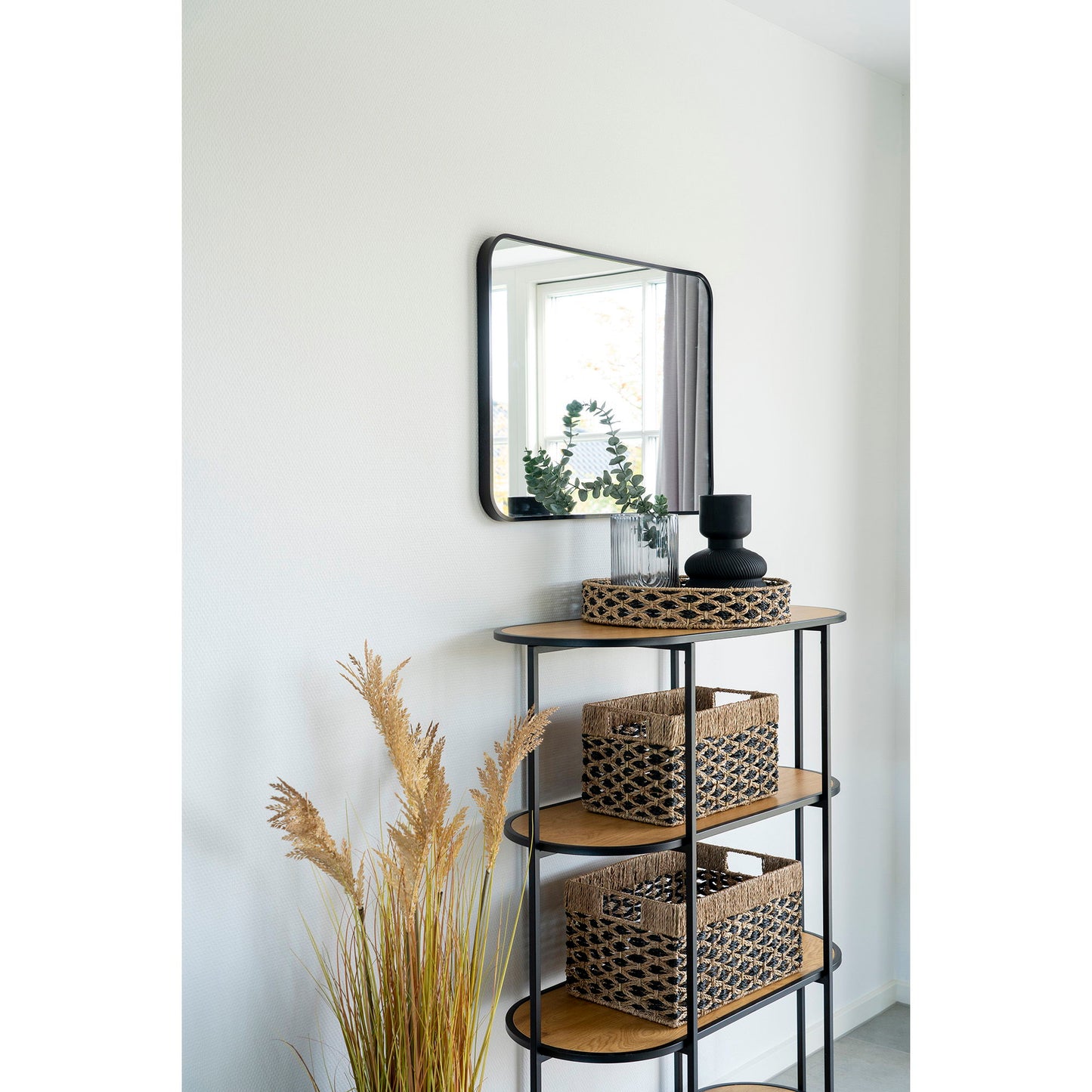 HOUSE NORDIC - Salar manden zeegras -Zwart/naturel (set van 2)