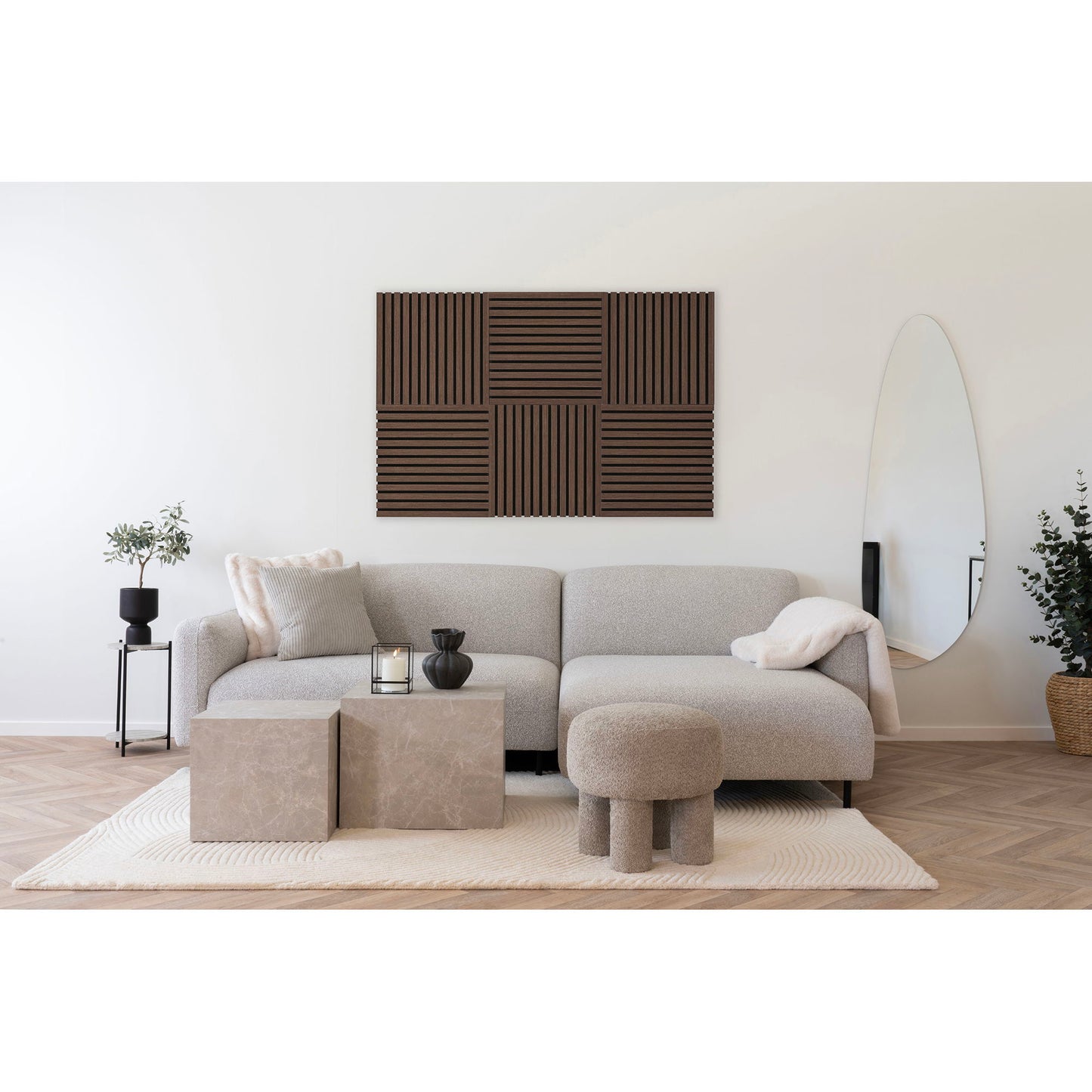 HOUSE NORDIC - Akoestisch wandpaneel - Set van 2 (Walnut)
