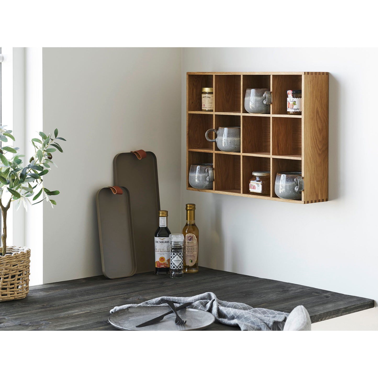 HOUSE NORDIC -Metalen tray - set van 2 - bruin