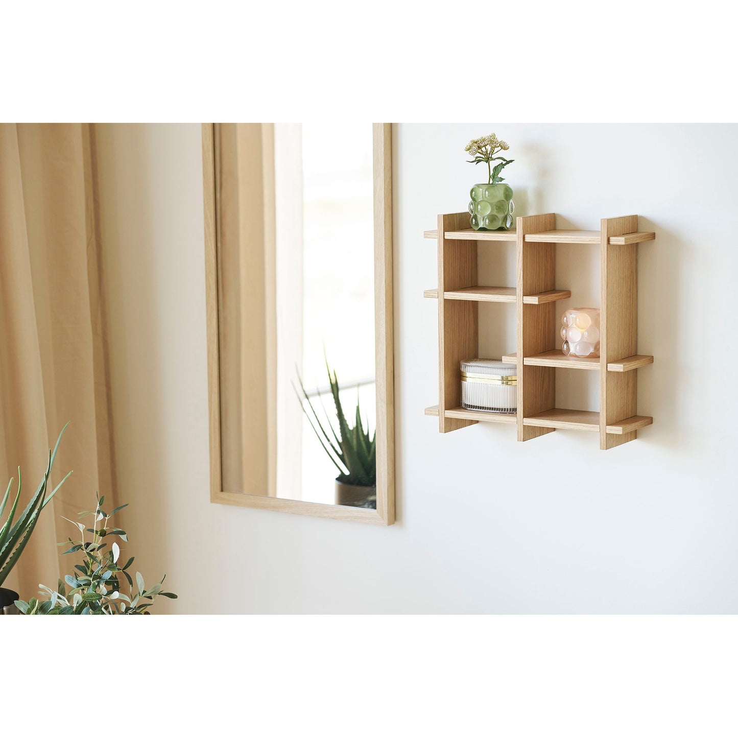 HOUSE NORDIC - Kaarsenhouder -set van 2 - Beige/groen