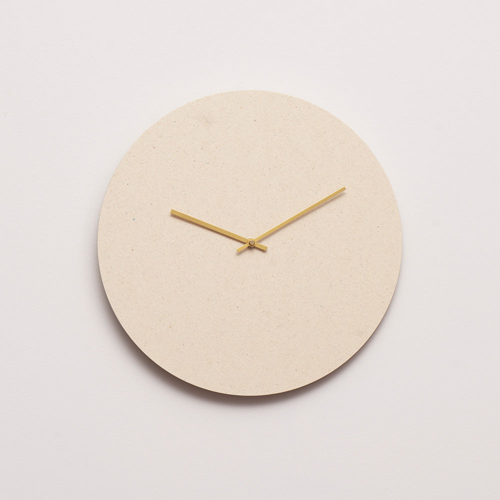HEMVERK - Wall clock Really - cream/gold Ø38