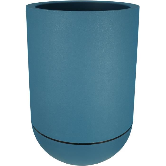 RIVIERA - GRANIT TULIP Ronde Bloembak – Kunststof, Ø50 cm – Blauw