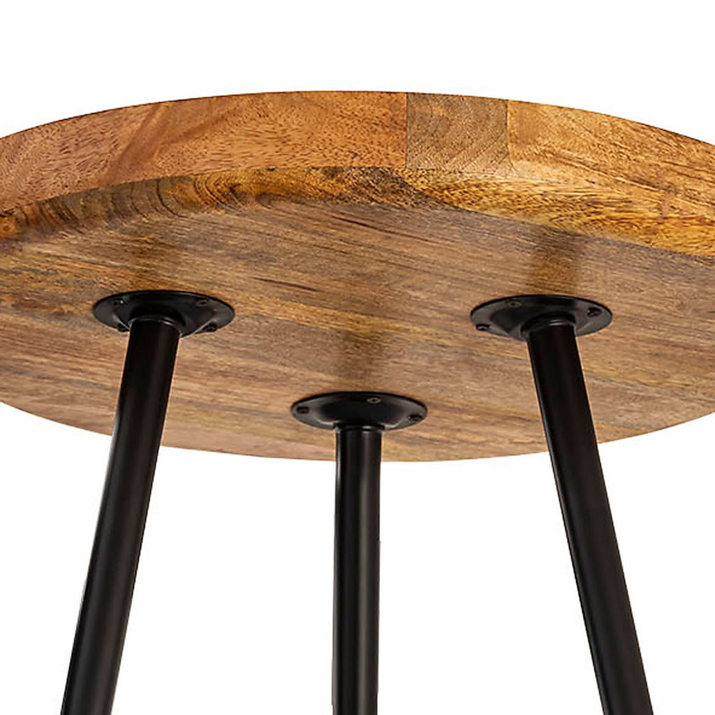 Beistelltisch Holz beef ø 40 o. 50cm Couchtisch Wohnzimmer Tisch Vancouver Metall-Füße black matt