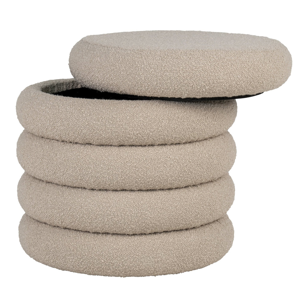 HOUSE NORDIC - Brooklyn poef met opbergruimte - bouclé - grijs/beige