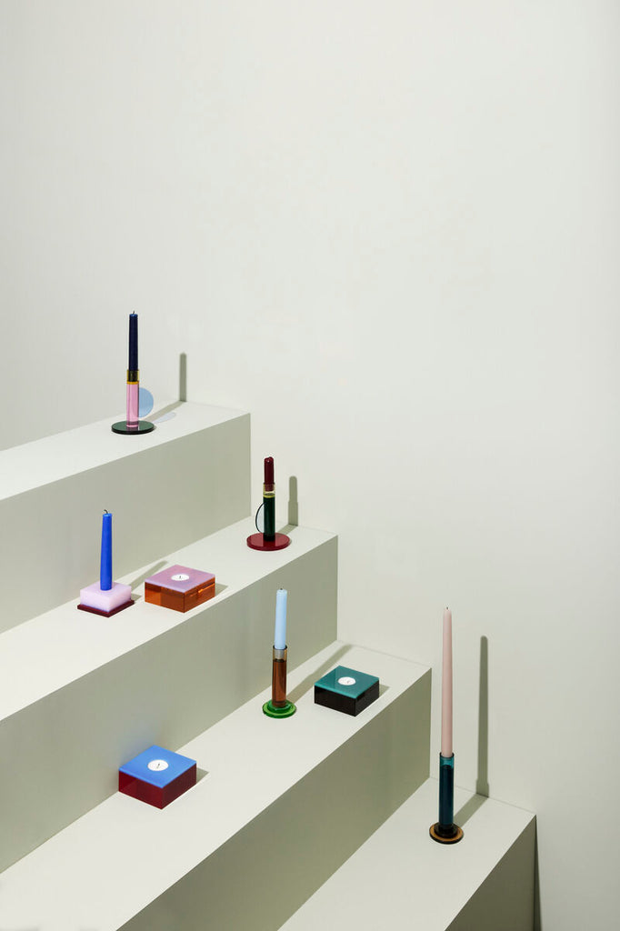 HUBSCH - Comet candlesticks - Blue (set of 2)