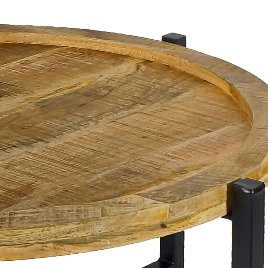Couchtisch ø75cm Beistelltisch Wohnzimmer Tisch bovine Sioux Metall Gestell