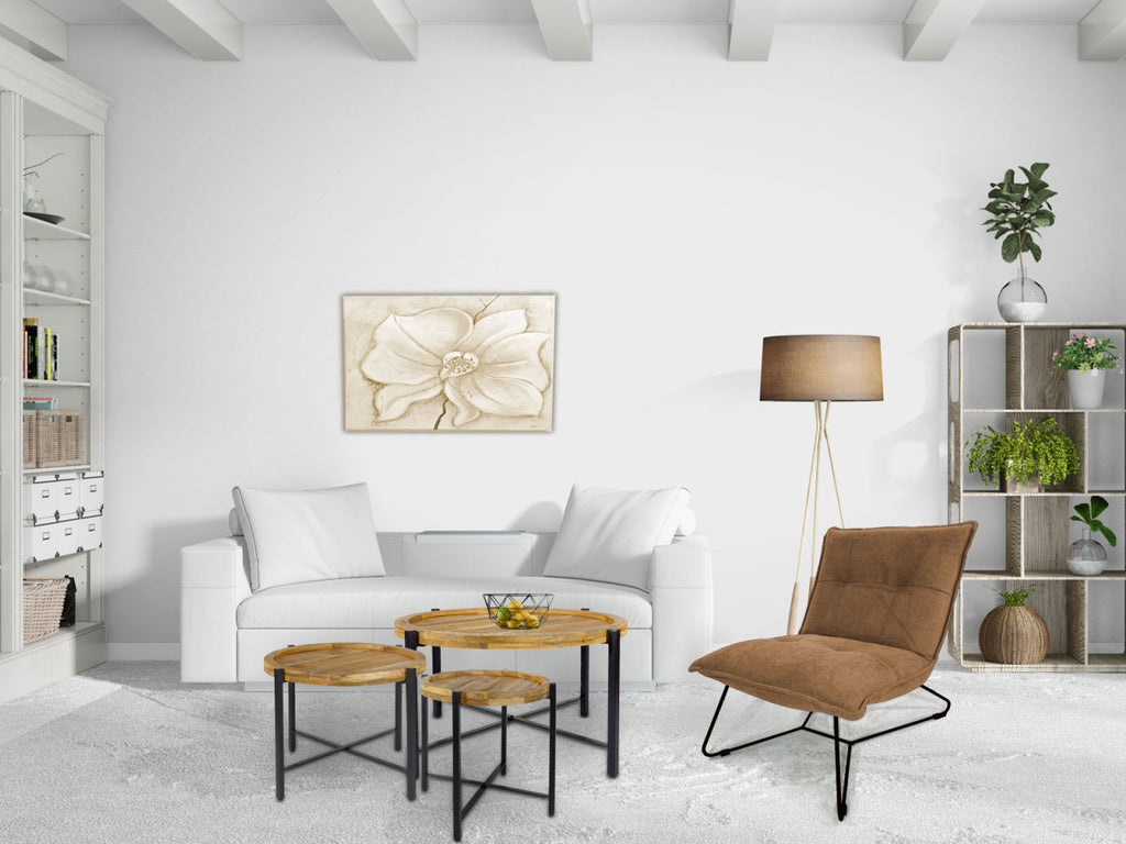 Couchtisch ø75cm Beistelltisch Wohnzimmer Tisch bovine Sioux Metall Gestell