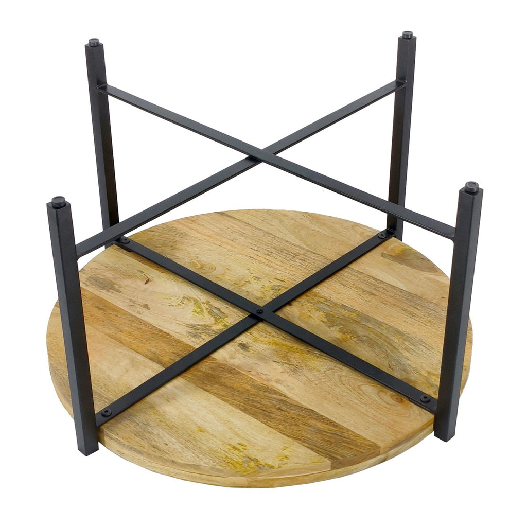 Couchtisch ø75cm Beistelltisch Wohnzimmer Tisch bovine Sioux Metall Gestell