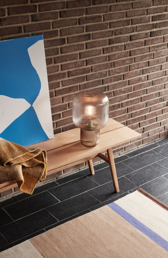 HUBSCH - Pirum tafellamp rookglas - Bruin