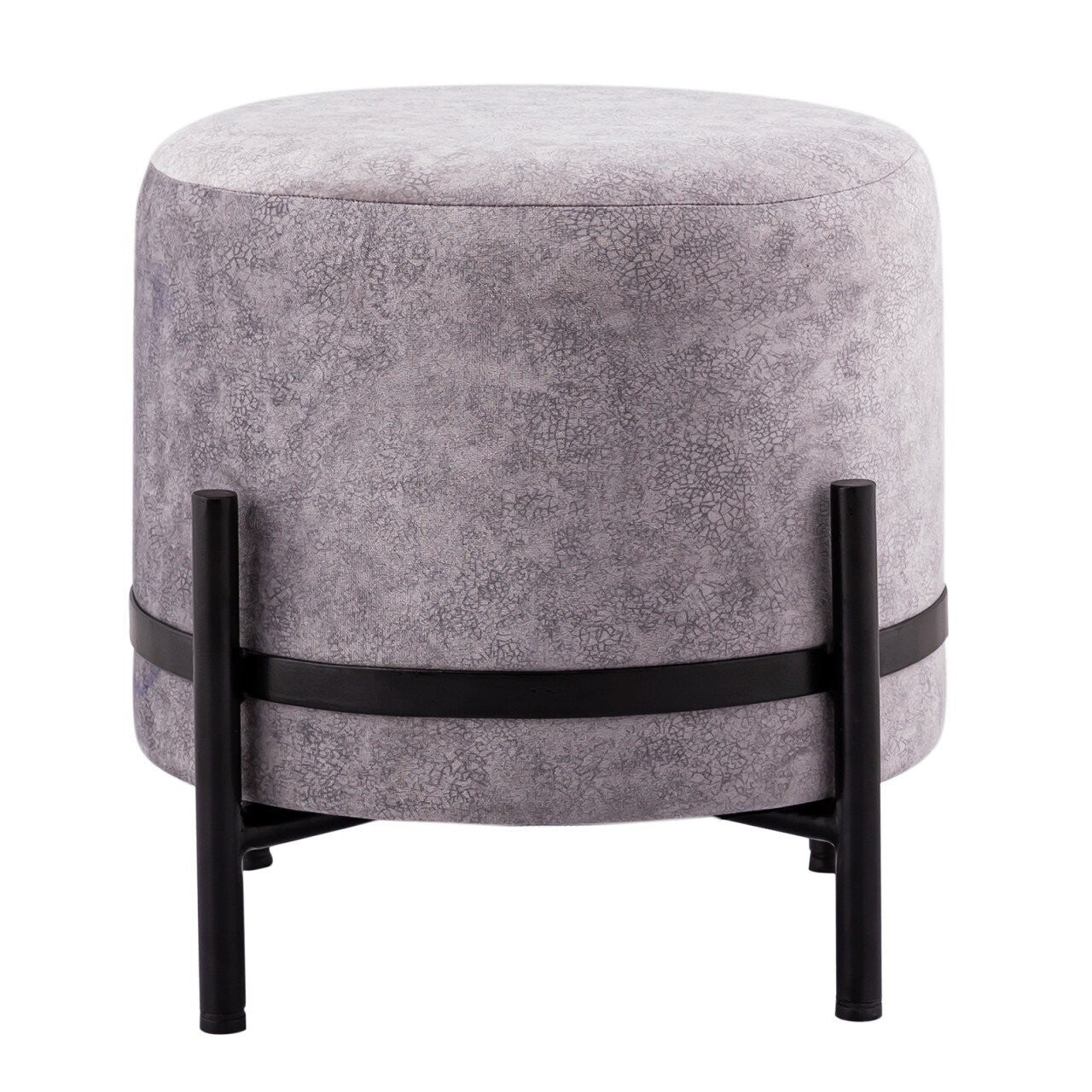Pouf suede look GREY/black