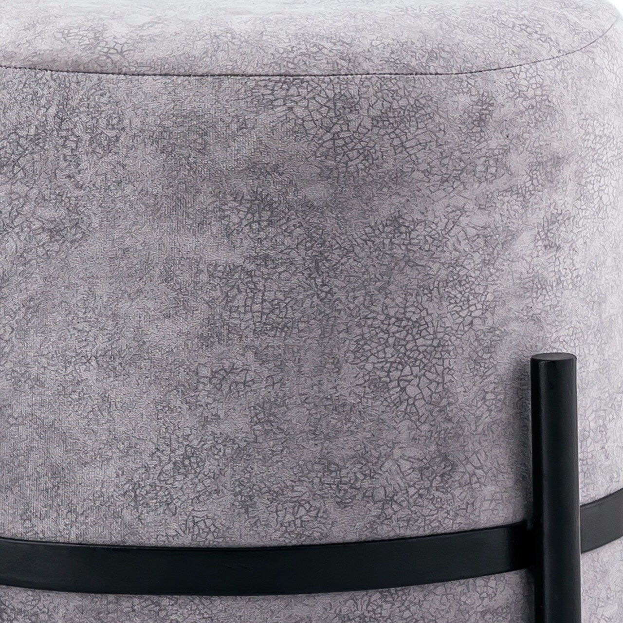 Pouf suede look GREY/black