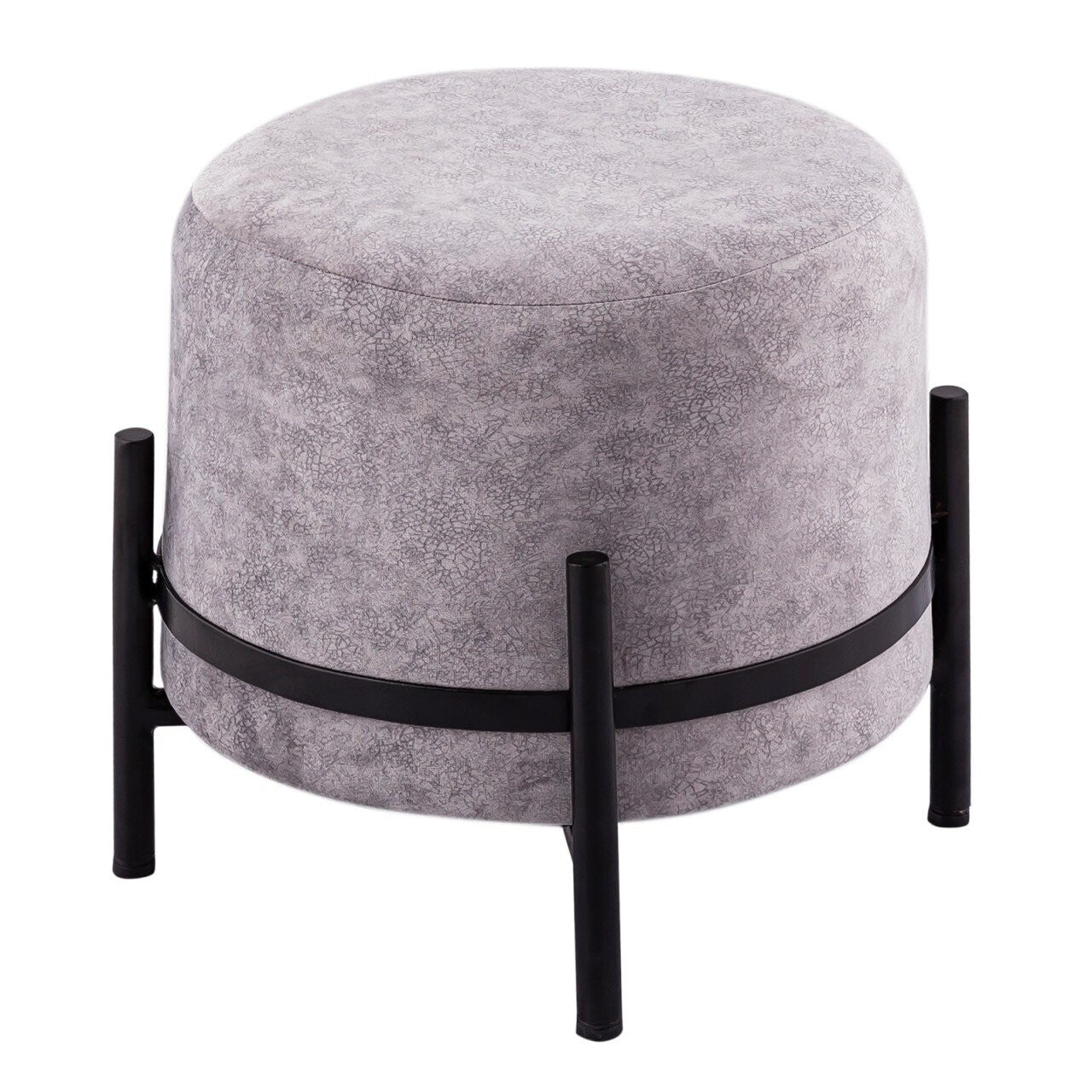 Pouf suede look GREY/black