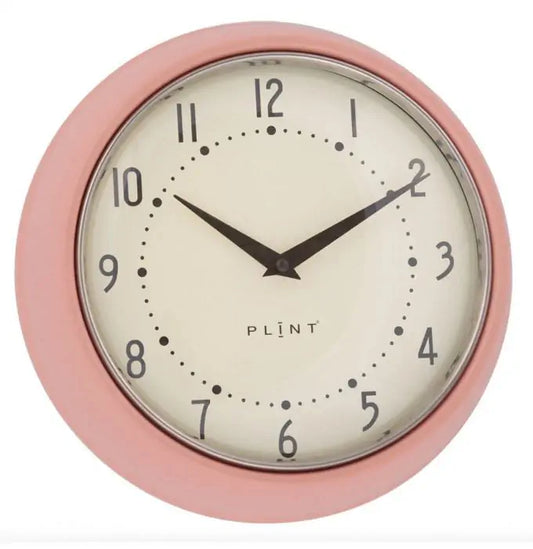 PLINT - retro wandklok - Roze