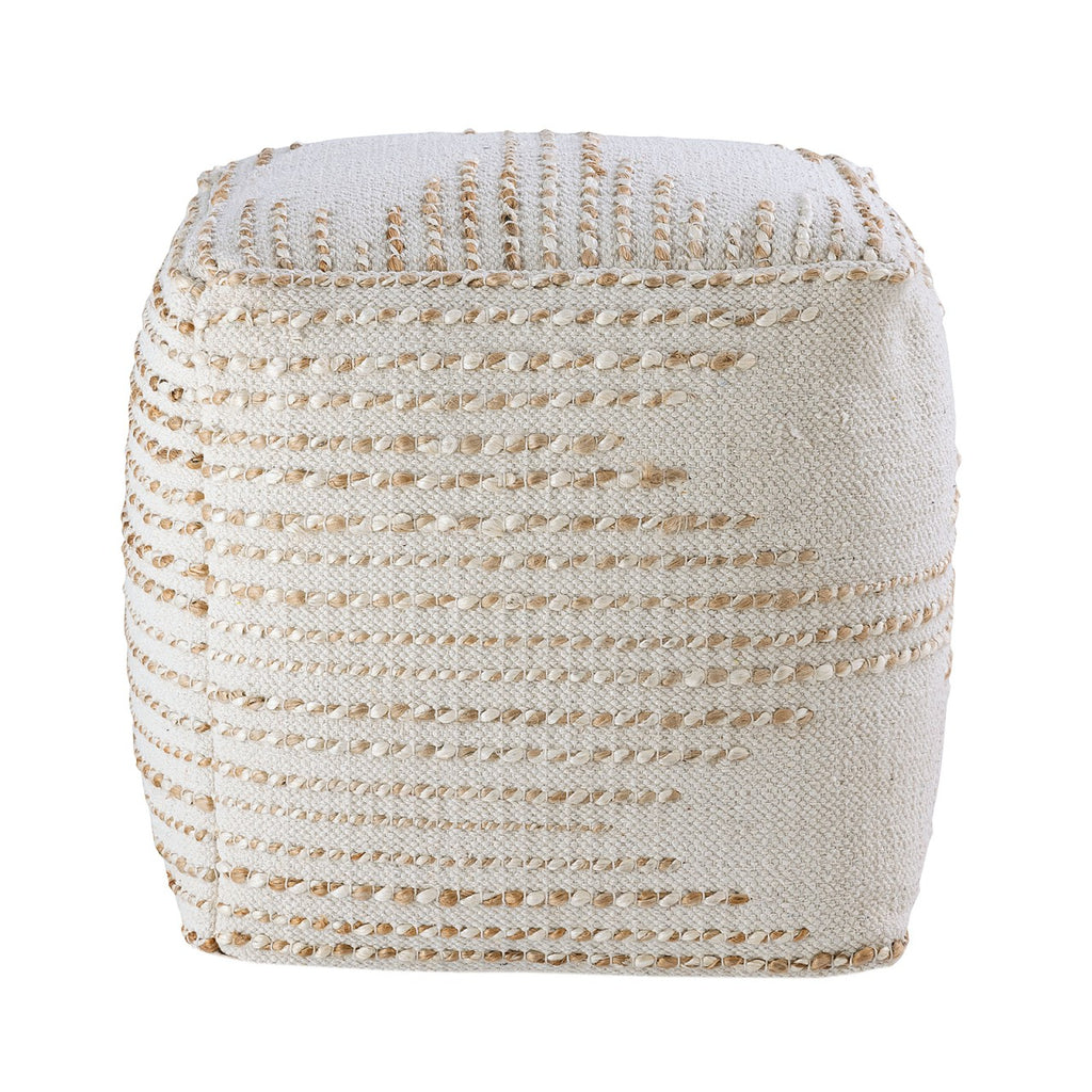 Jute zitkussen/poef - Wit / naturel