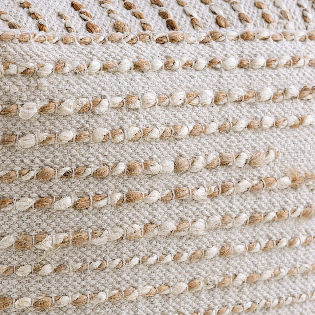 Jute zitkussen/poef - Wit / naturel