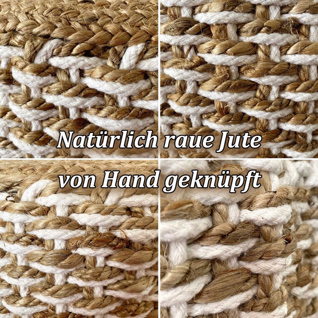 Ronde Jute poef – Natuurlijk handgemaakt zitkussen - Ø50 cm