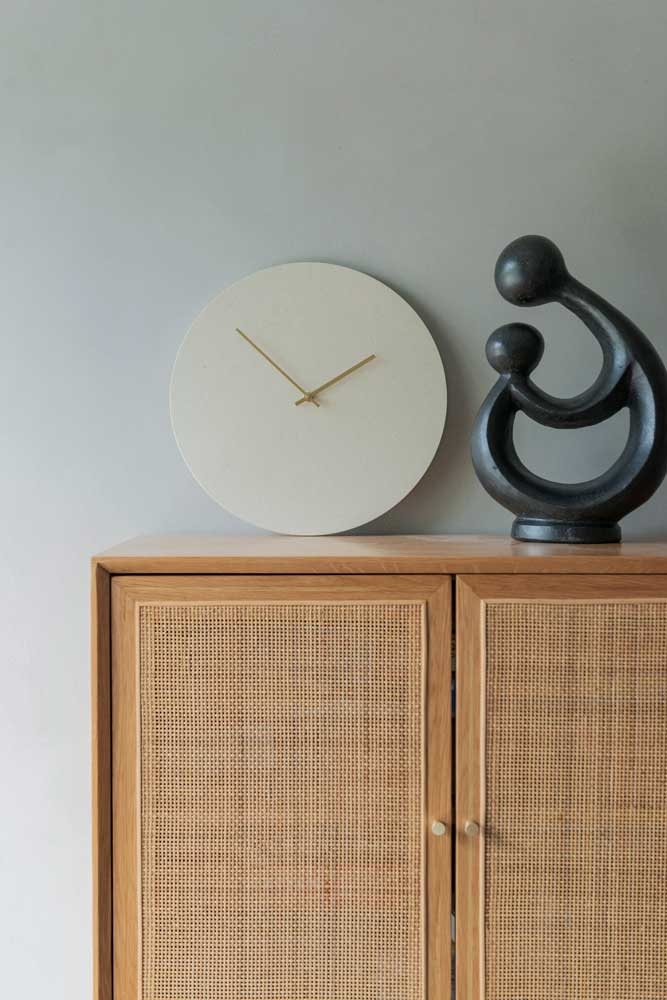 HEMVERK - Wall clock Really - cream/gold Ø38