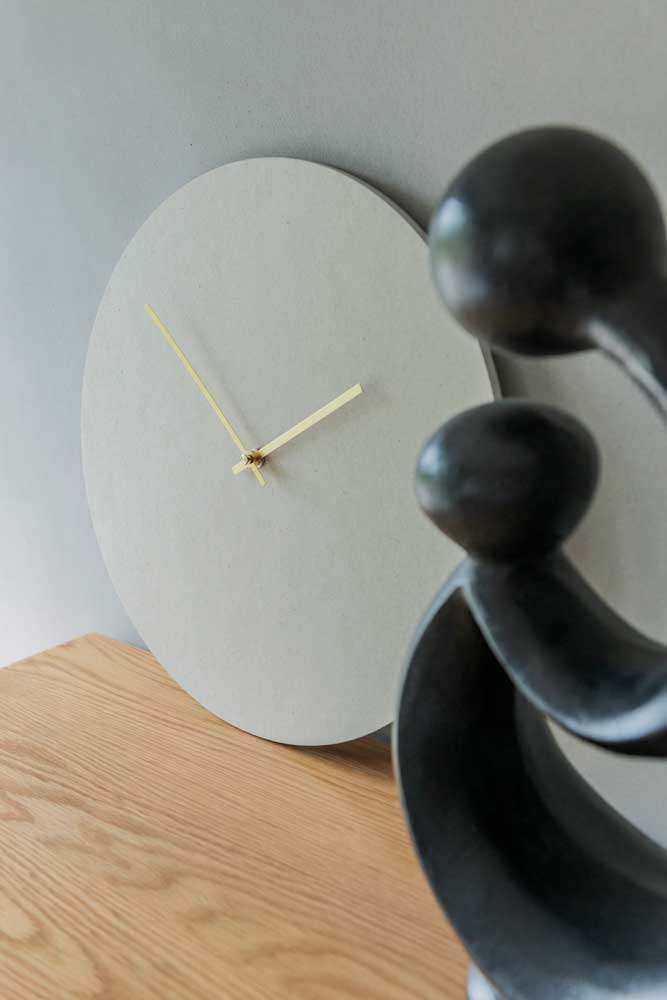 HEMVERK - Wall clock Really - cream/gold Ø38