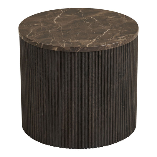HOUSE NORDIC - Rota bijzettafel – Marmerlook – Donkerbruin