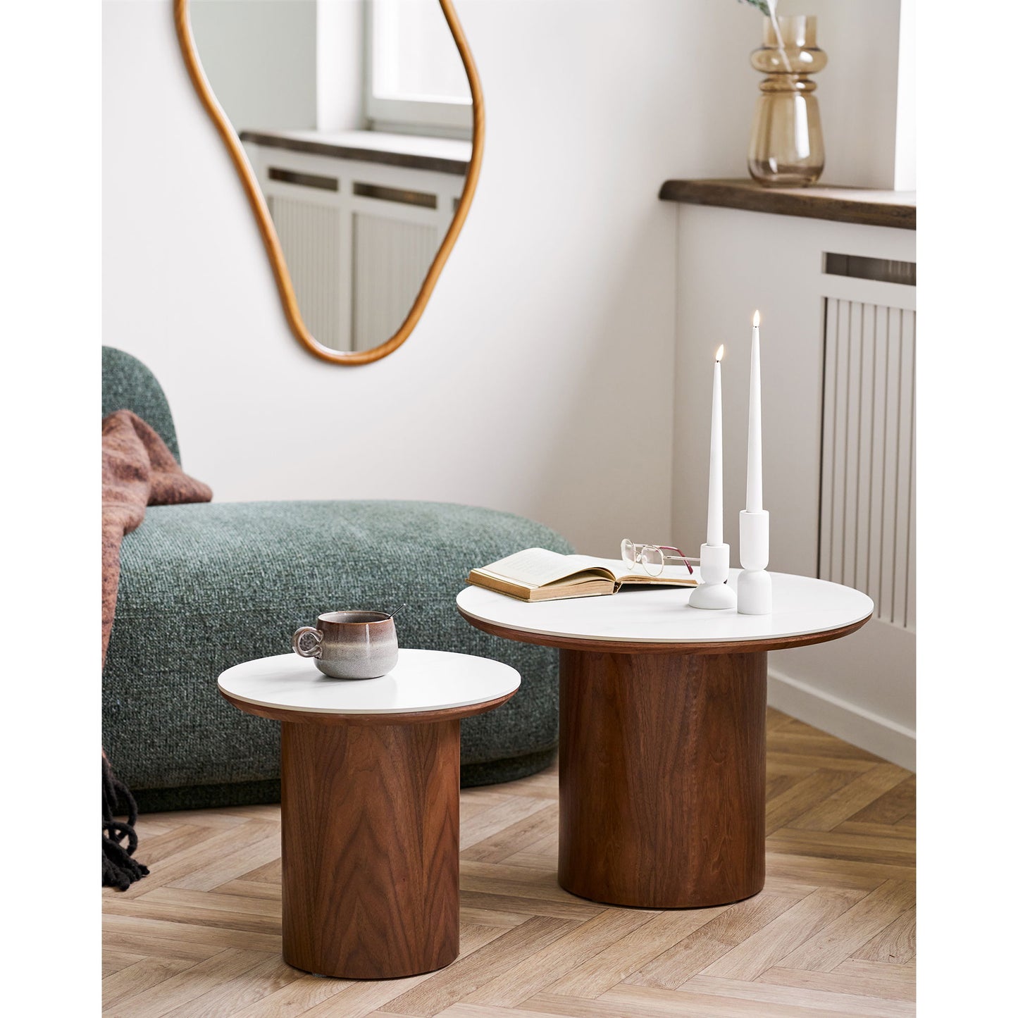 HOUSE NORDIC - Noli salontafel – Keramisch tafelblad Wit / Donkerbruin