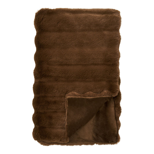 HOUSE NORDIC - Galena fake fur plaid - Bruin