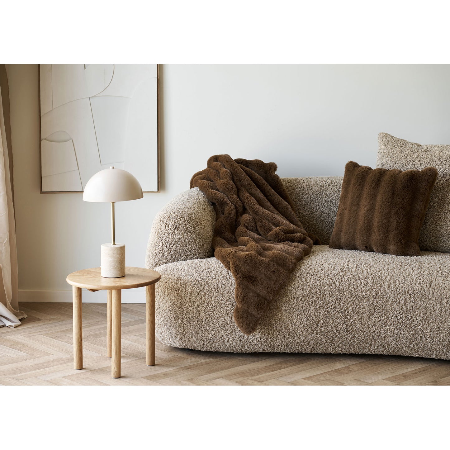 HOUSE NORDIC - Galena fake fur plaid - Bruin