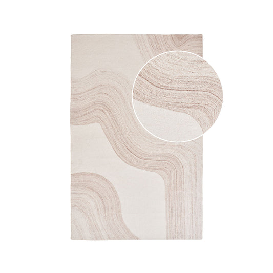 HOUSE NORDIC -Surat Vloerkleed – 100% Wol - Lichtbruin/Ivoor