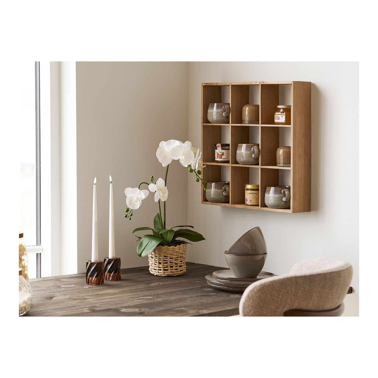 HOUSE NORDIC - Moss wandrek – Naturel Grenenhout 46x10x46 cm