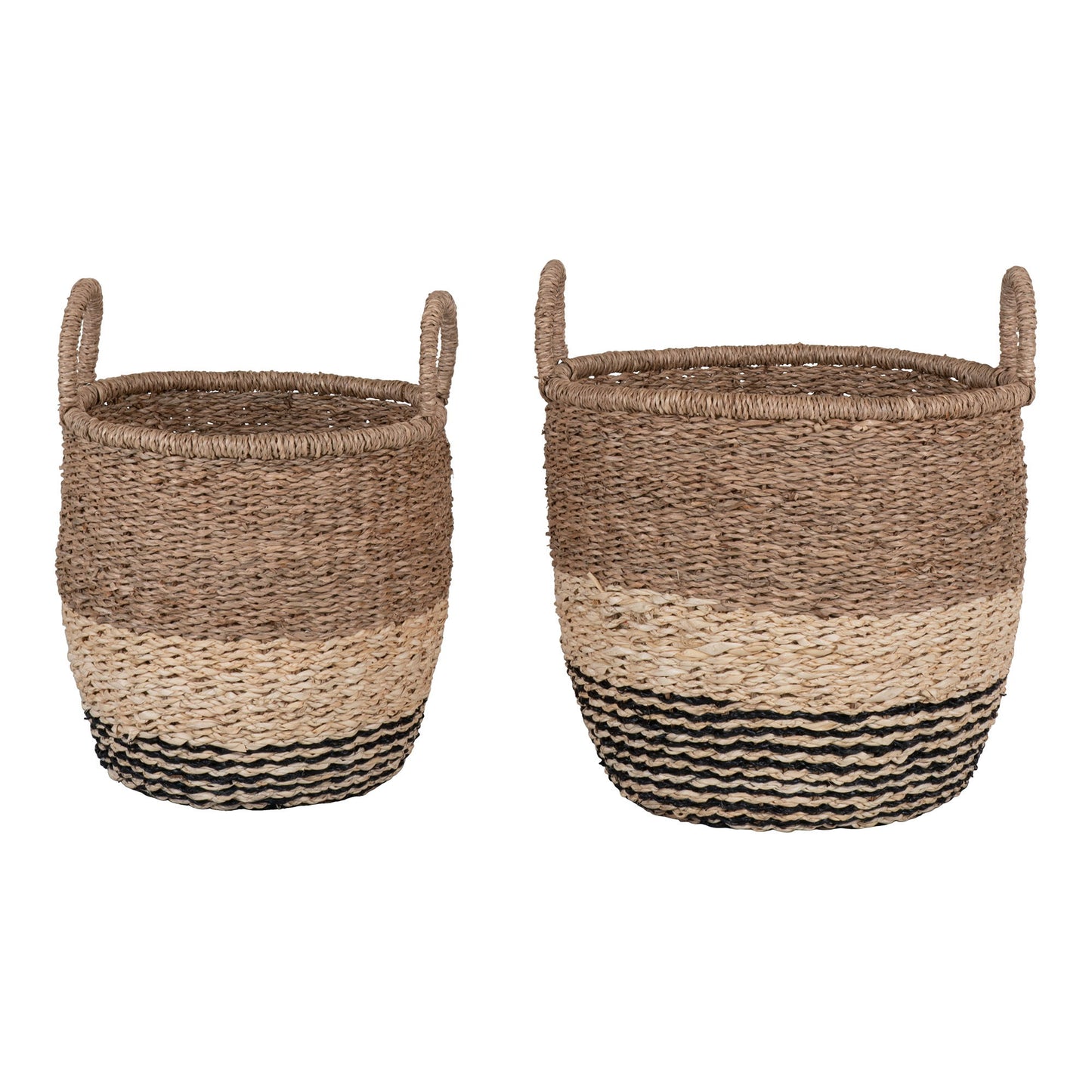 House Nordic -Lima seagrass basket set - natural/brown/black