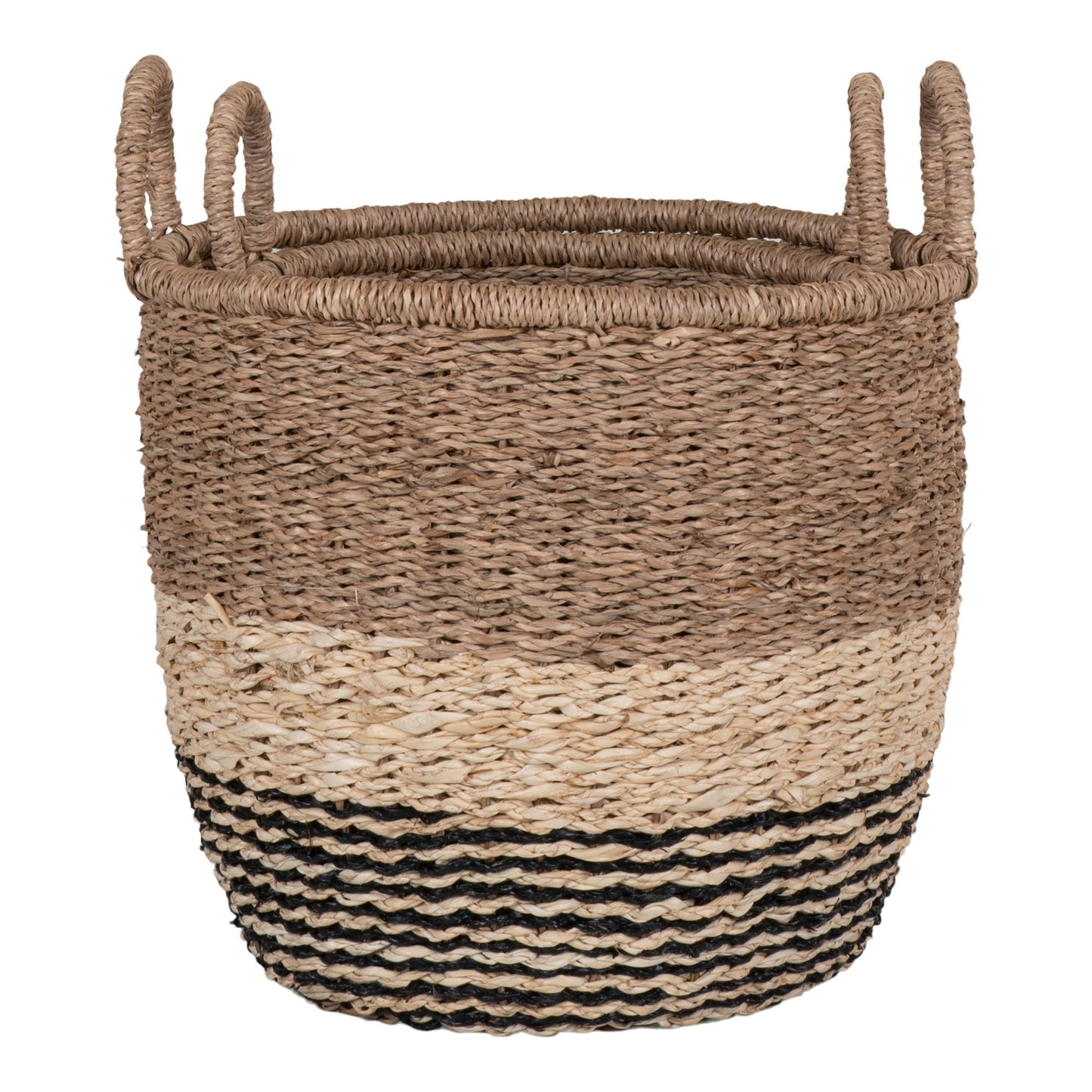 House Nordic -Lima seagrass basket set - natural/brown/black