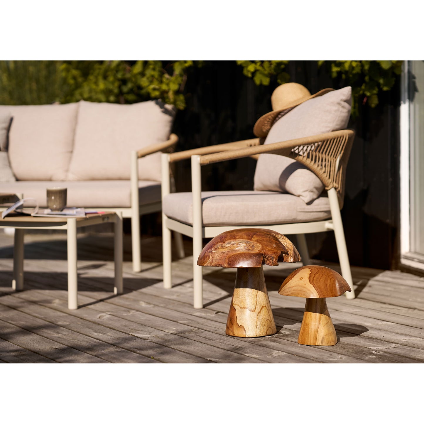 House Nordic - Decoratie paddenstoelen set van 2 - Teak