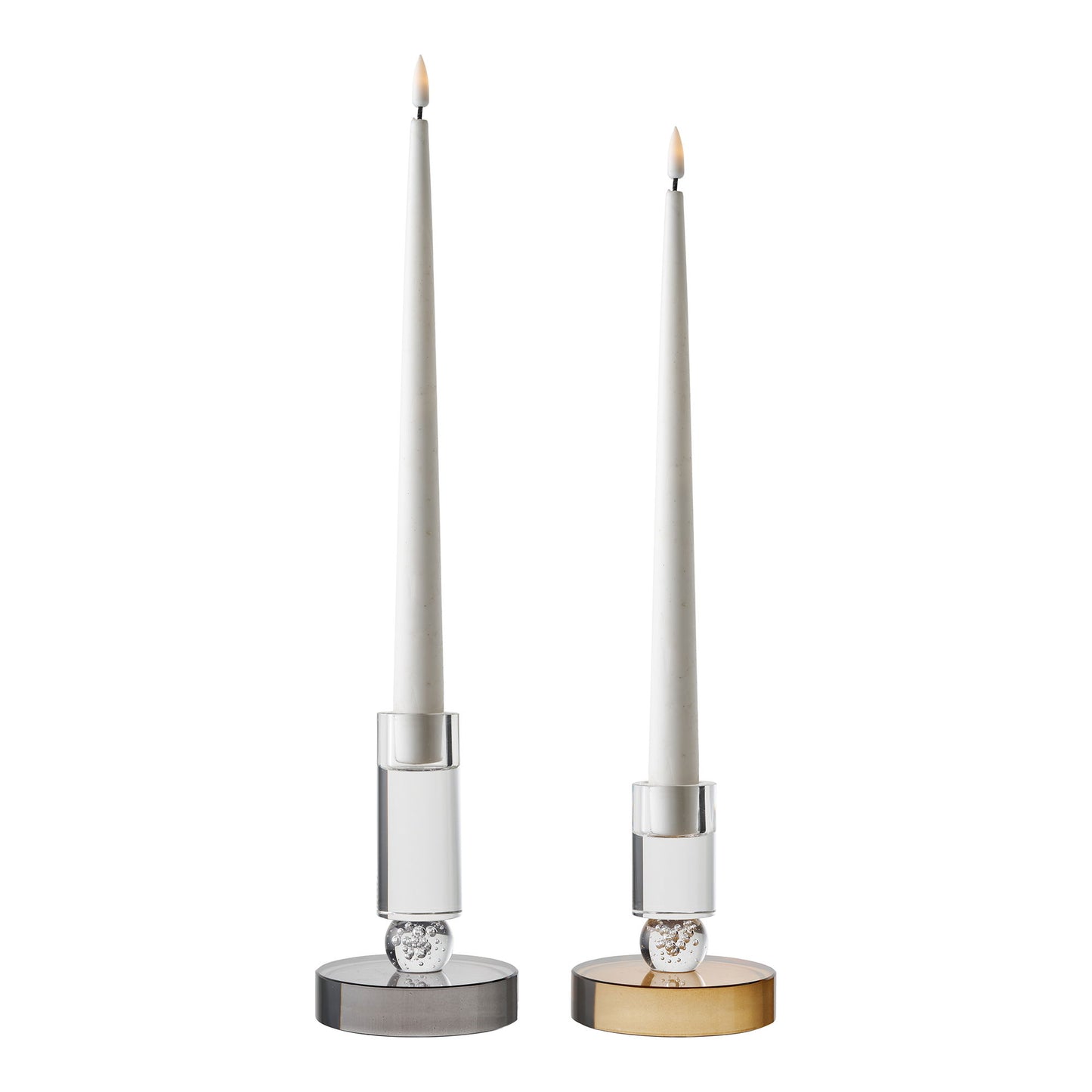 HOUSE NORDIC - Kaarsenhouder glas - wit/bruin