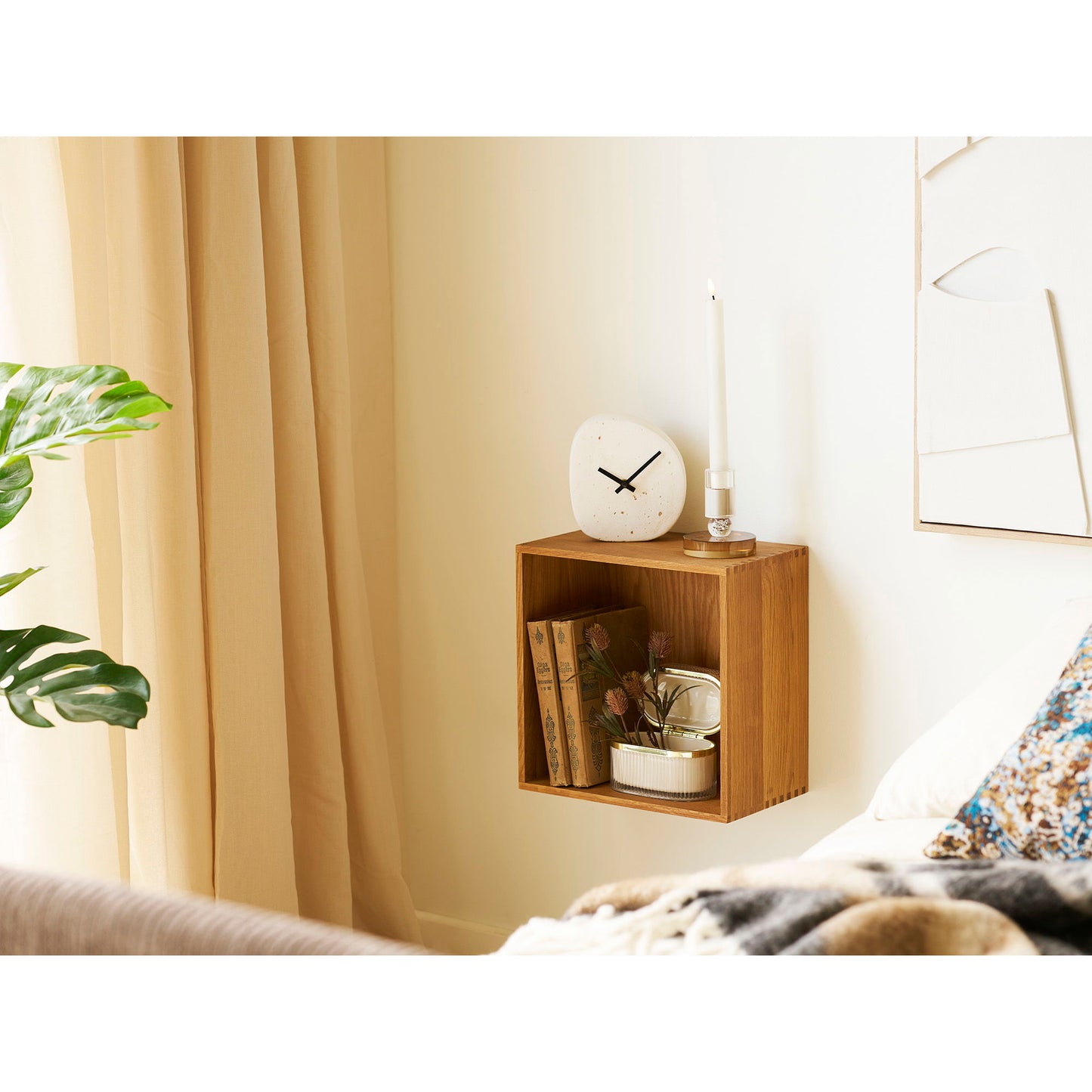 HOUSE NORDIC - Kaarsenhouder glas - wit/bruin