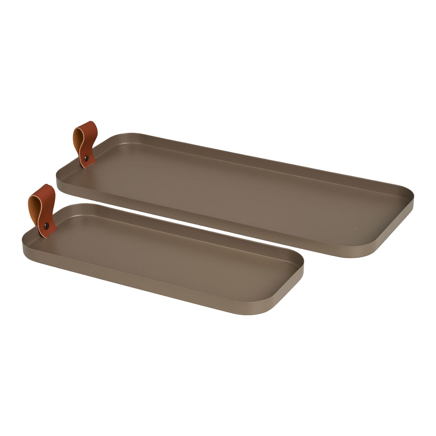 HOUSE NORDIC -Metalen tray - set van 2 - bruin