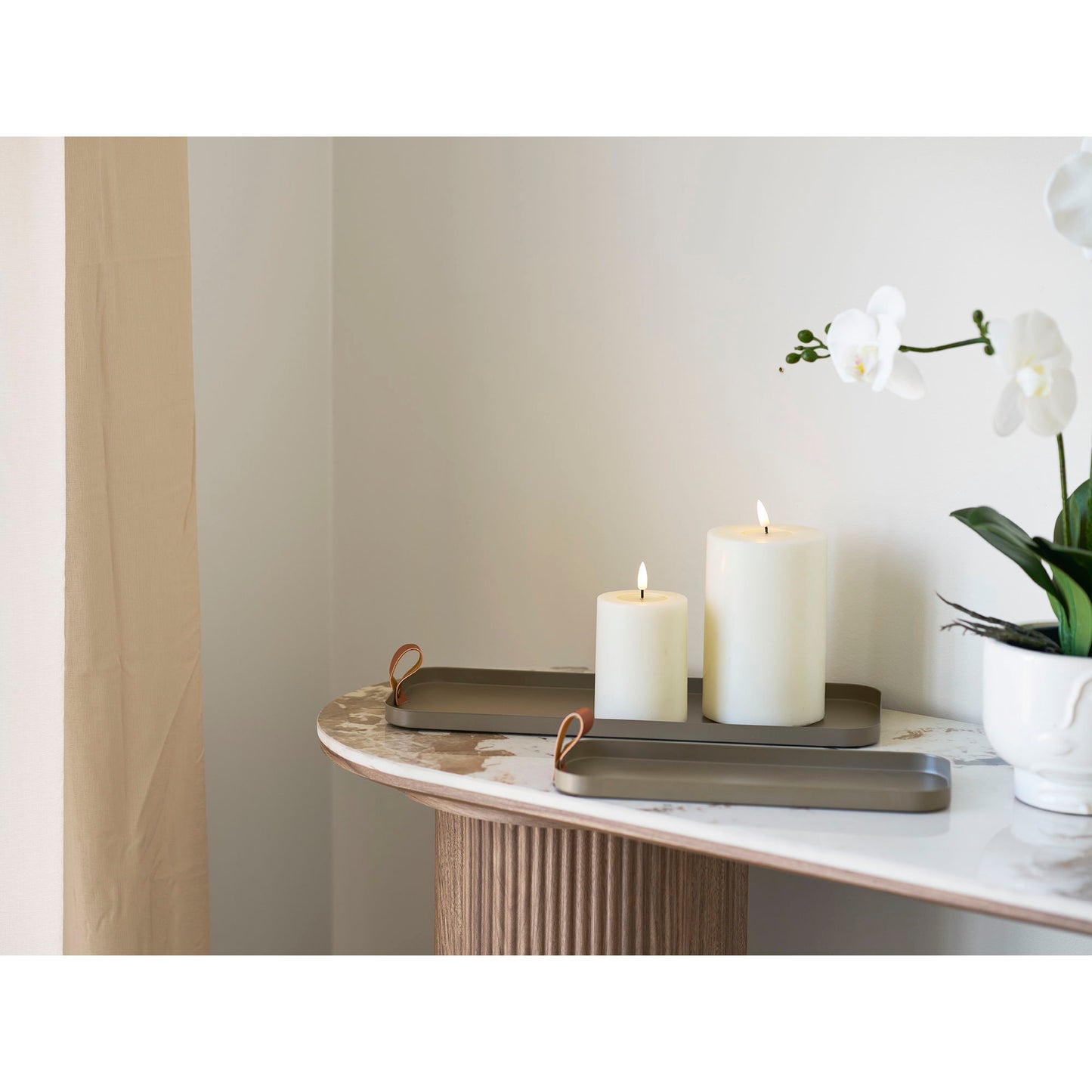 HOUSE NORDIC -Metalen tray - set van 2 - bruin