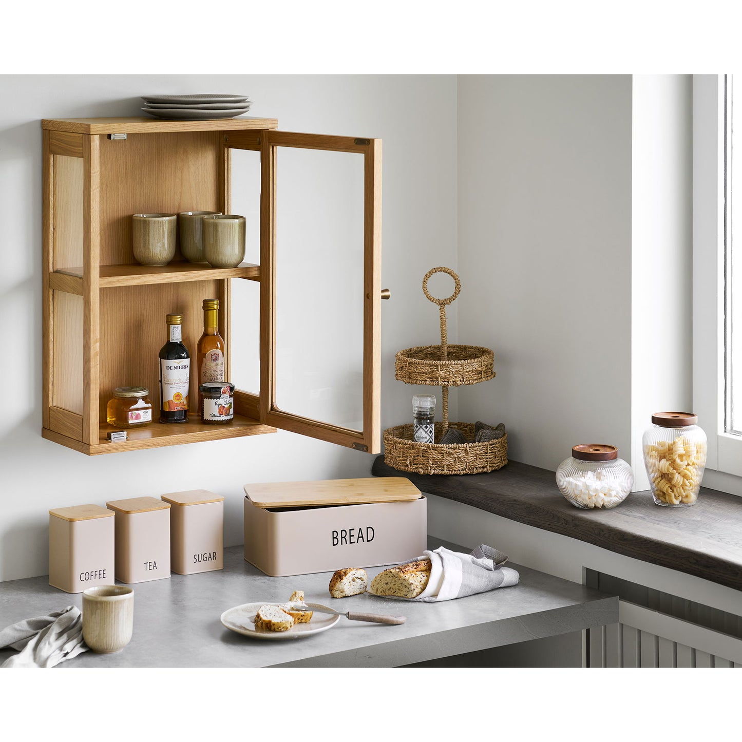 HOUSE NORDIC - Broodtrommel, voorraadblikken  - Beige (set van 4)