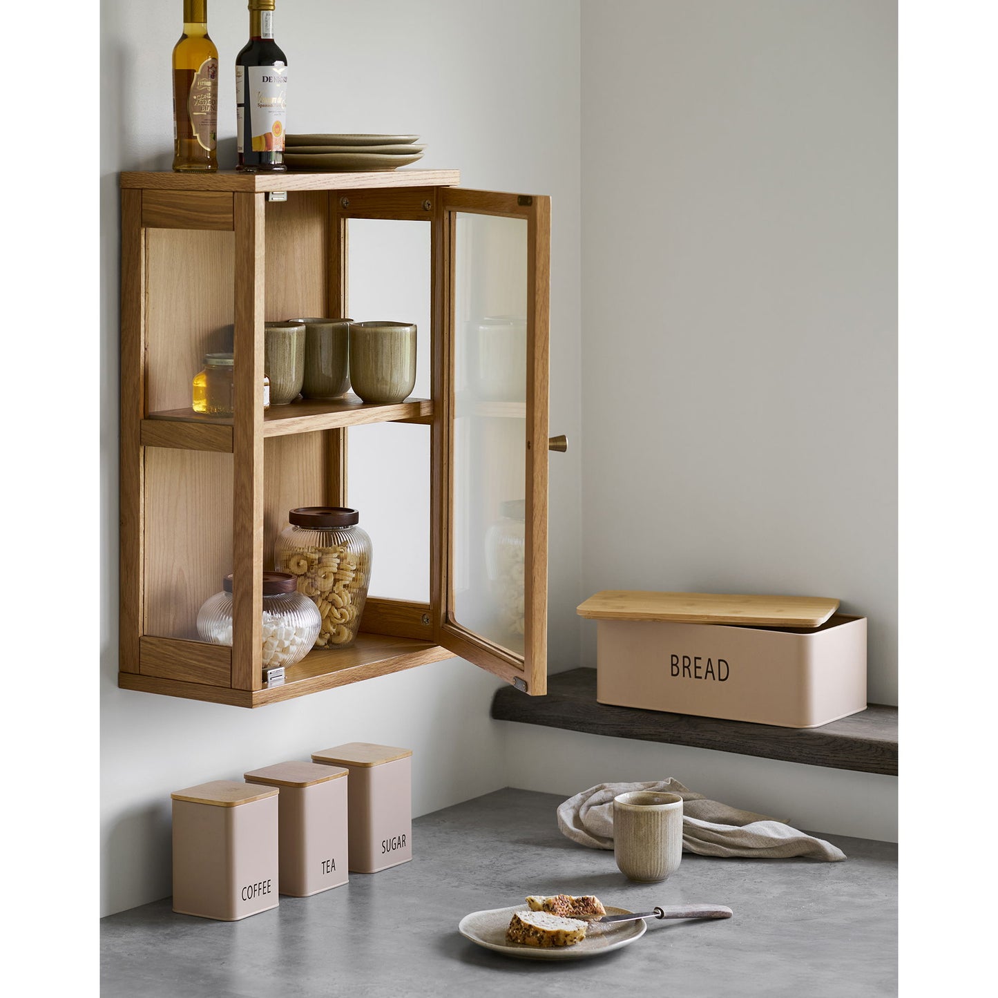 HOUSE NORDIC - Broodtrommel, voorraadblikken  - Beige (set van 4)