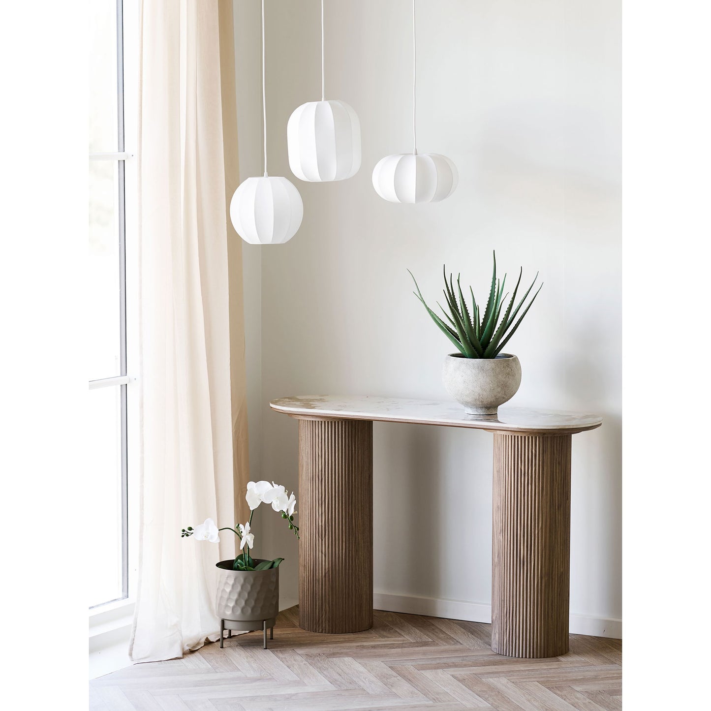 HOUSE NORDIC - Athens console tafel - wit/donkerbruin