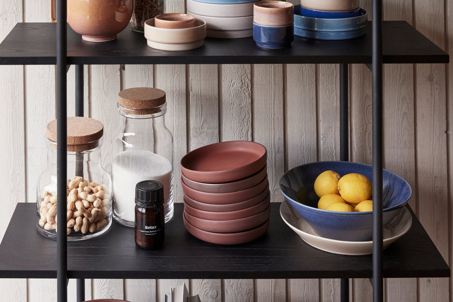 HUBSCH - Keramische schalen - bruin (set van 2)