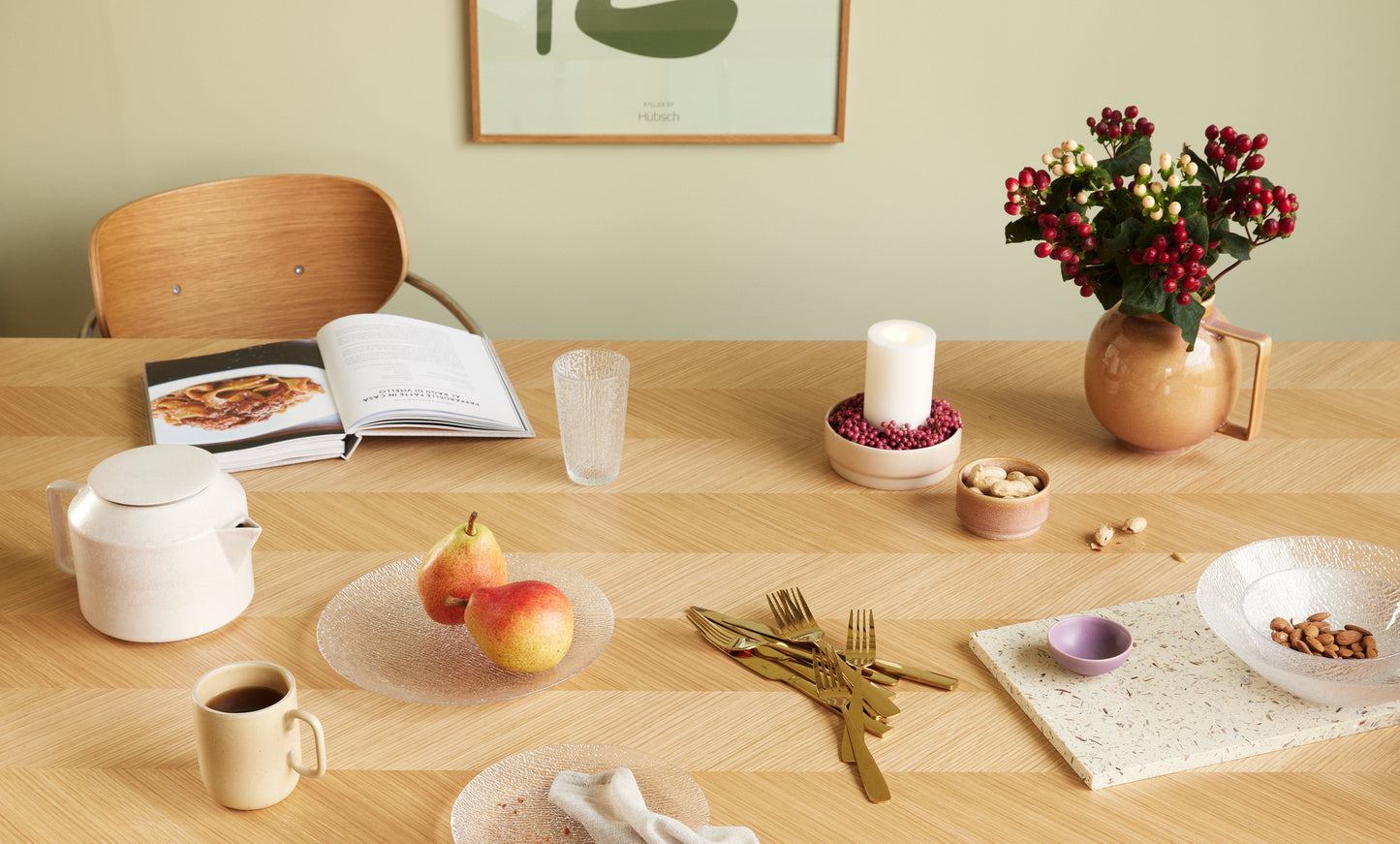 HUBSCH - Visgraat eettafel naturel Large