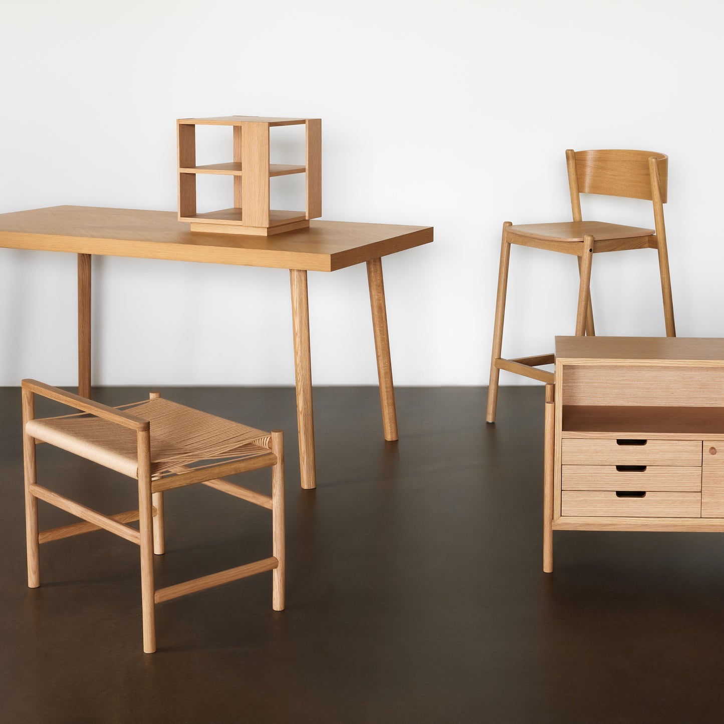 HUBSCH - Visgraat eettafel naturel Small