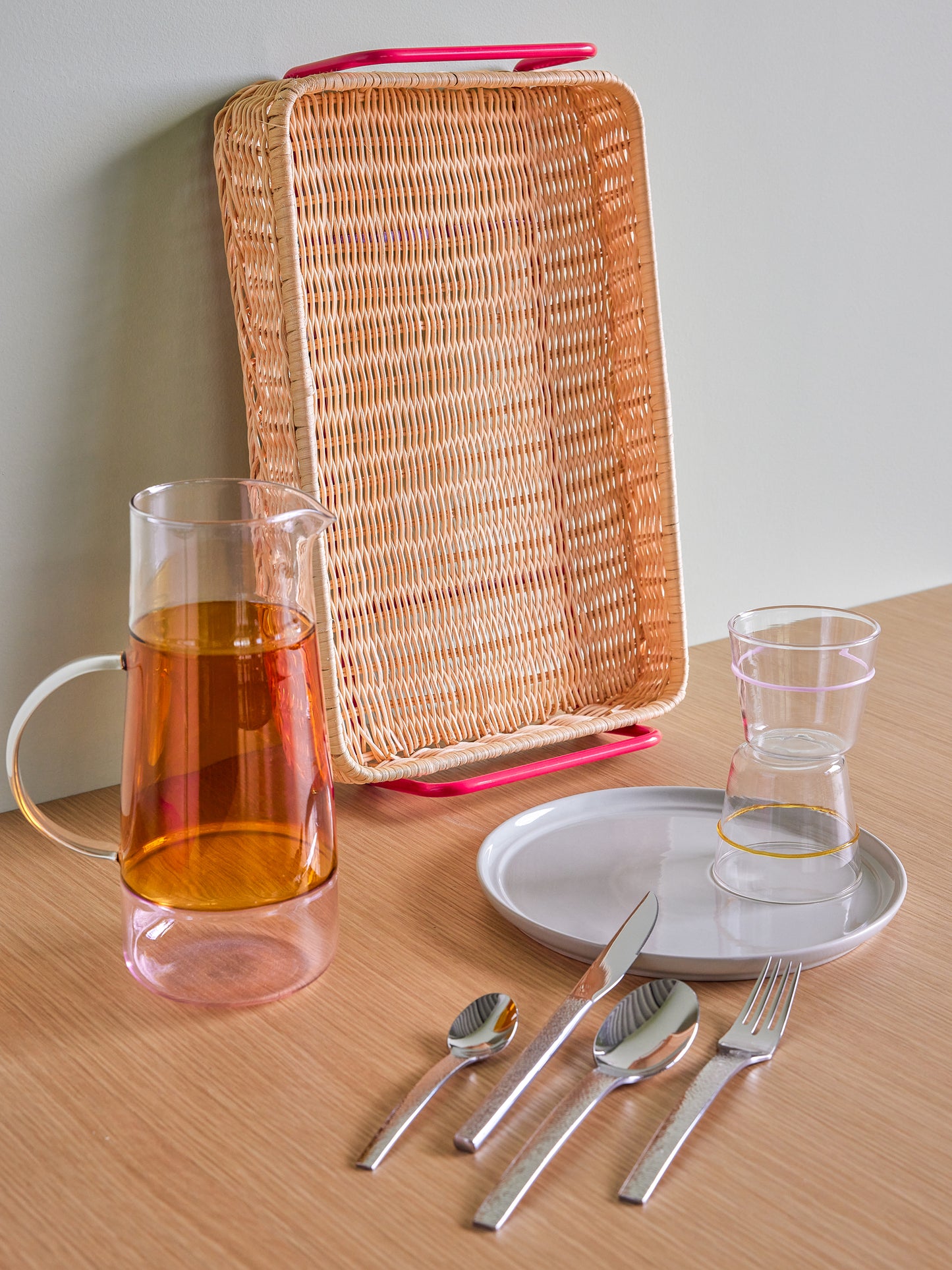 HUBSCH - Splint tray / dienblad - Rood/Naturel